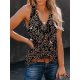 Casual V-Neck Print Sleeveless Cami