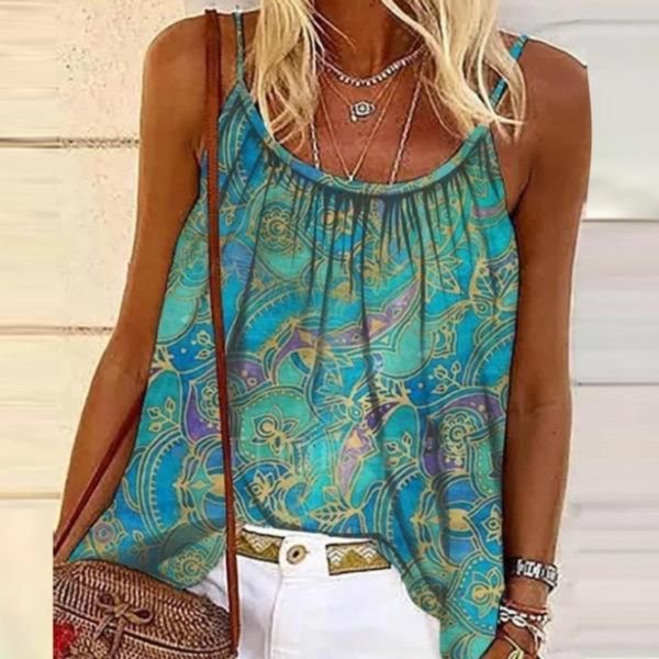 RGreen Print Sleeveless Cami