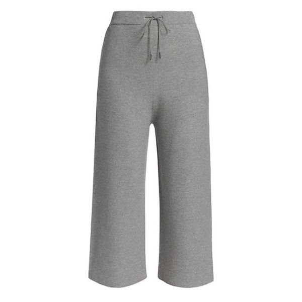 Wool Blend Cropped Knit Pants