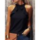 Vintage Black Plain Sleeveless Cami