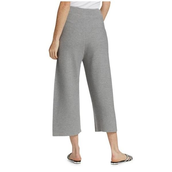 Wool Blend Cropped Knit Pants