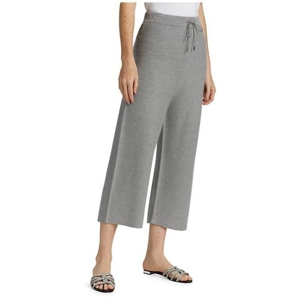 Wool Blend Cropped Knit Pants