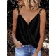 Sexy Black Plain Sleeveless Cami