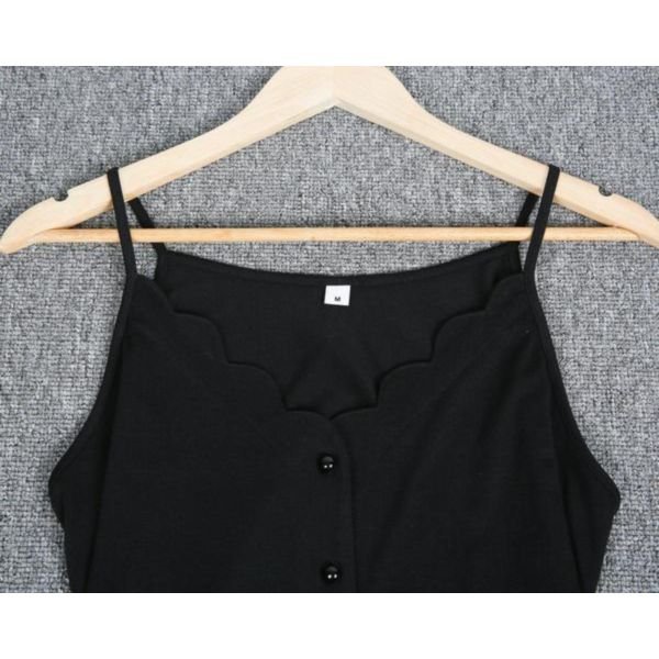 Chic Black Button Front Closure Cami